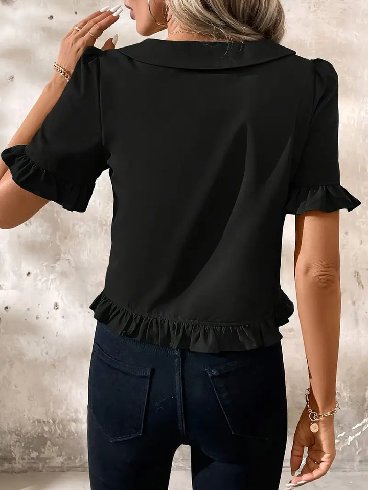Fiona - Elegant Short Sleeve Blouse