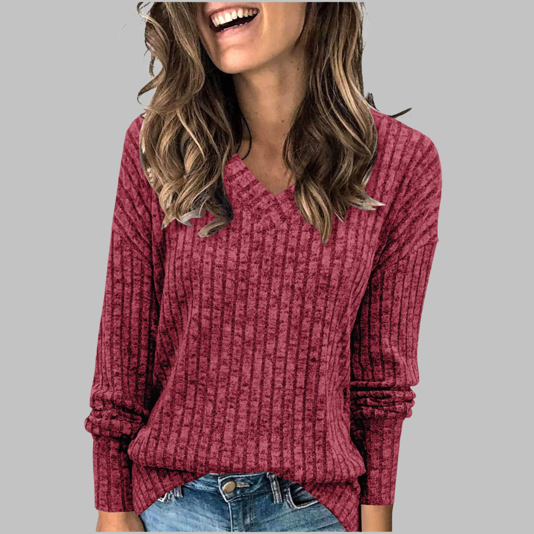Maribel – Timeless V-Neck Long Sleeve Top