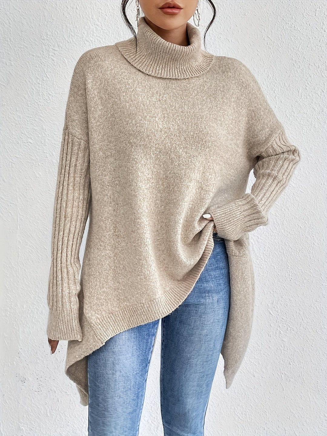 Tahlia - Casual Long Sleeve High Neck Sweater