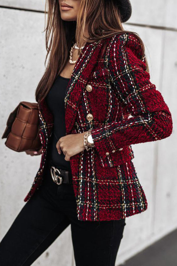 Elise – Timeless Plaid Blazer