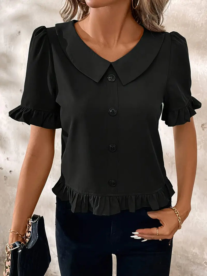 Fiona - Elegant Short Sleeve Blouse