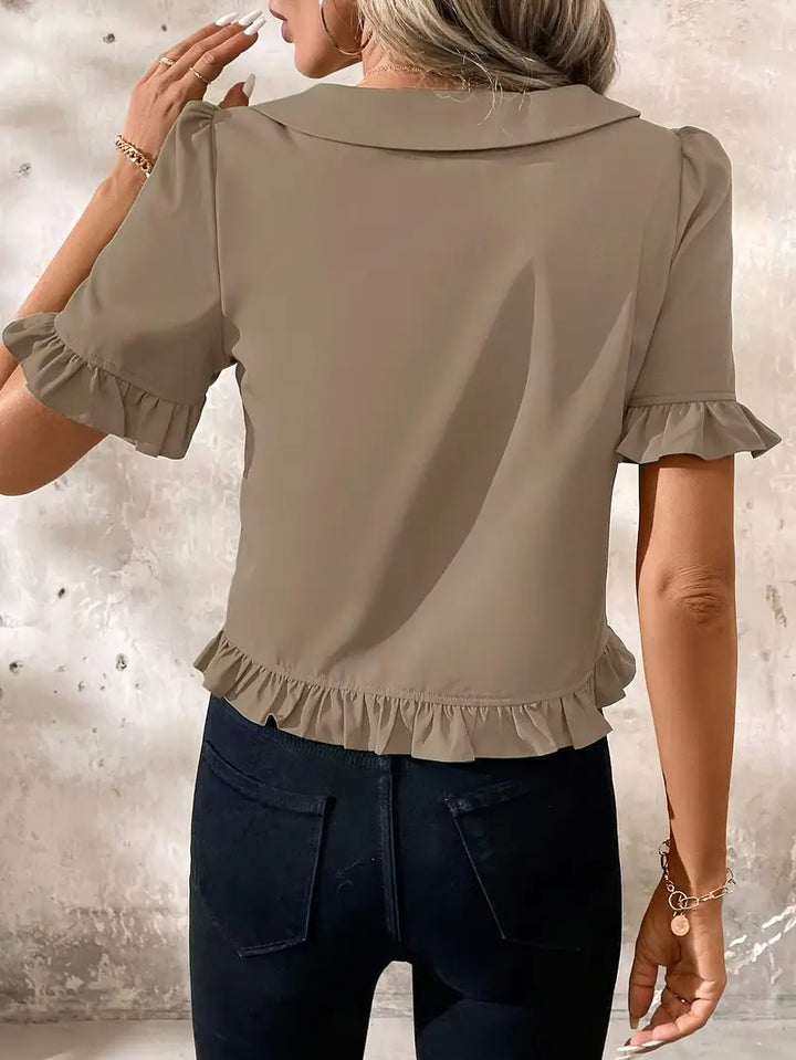 Fiona - Elegant Short Sleeve Blouse