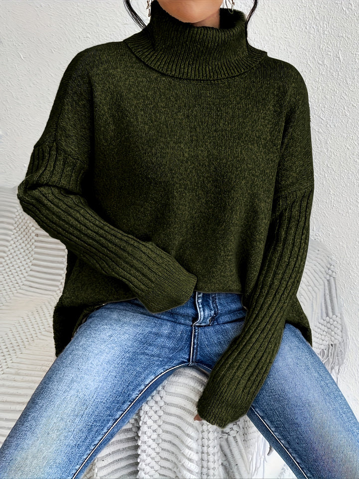 Tahlia - Casual Long Sleeve High Neck Sweater