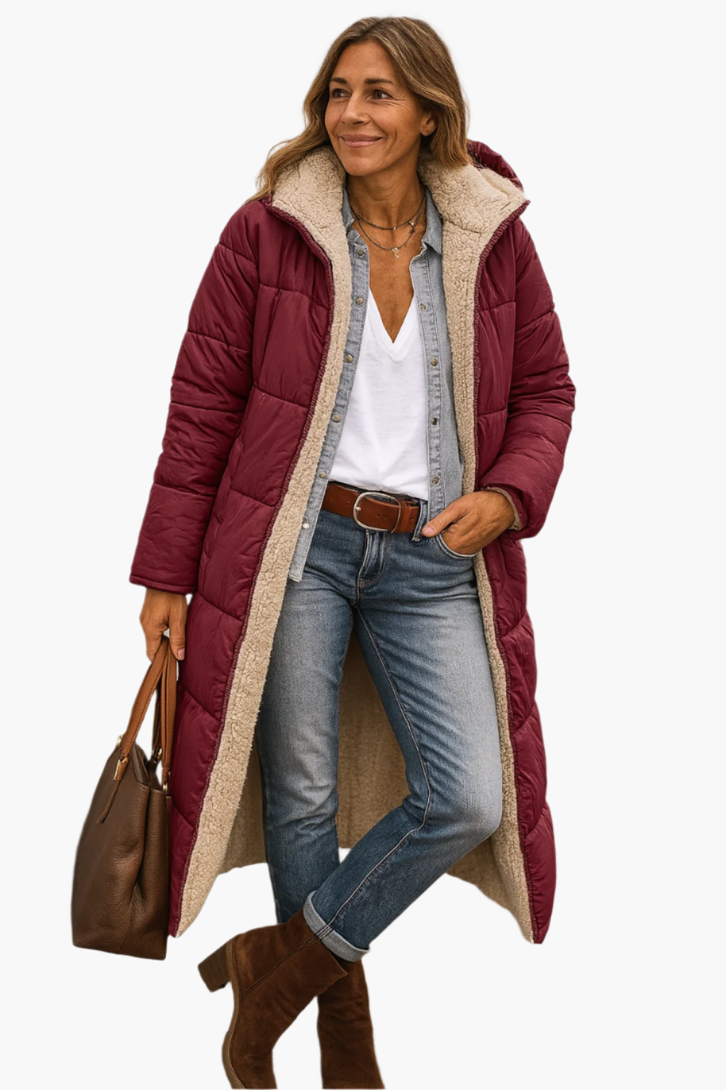 Paige - Cozy Long Hooded Quilted Coat