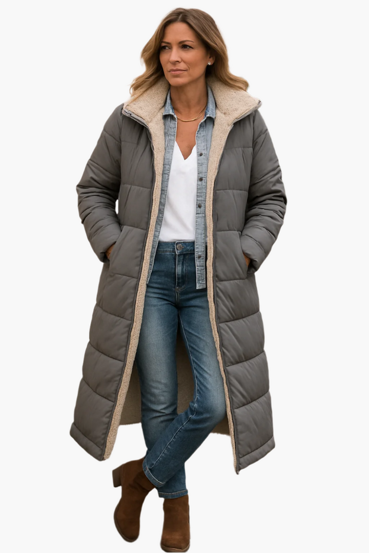 Paige - Cozy Long Hooded Quilted Coat