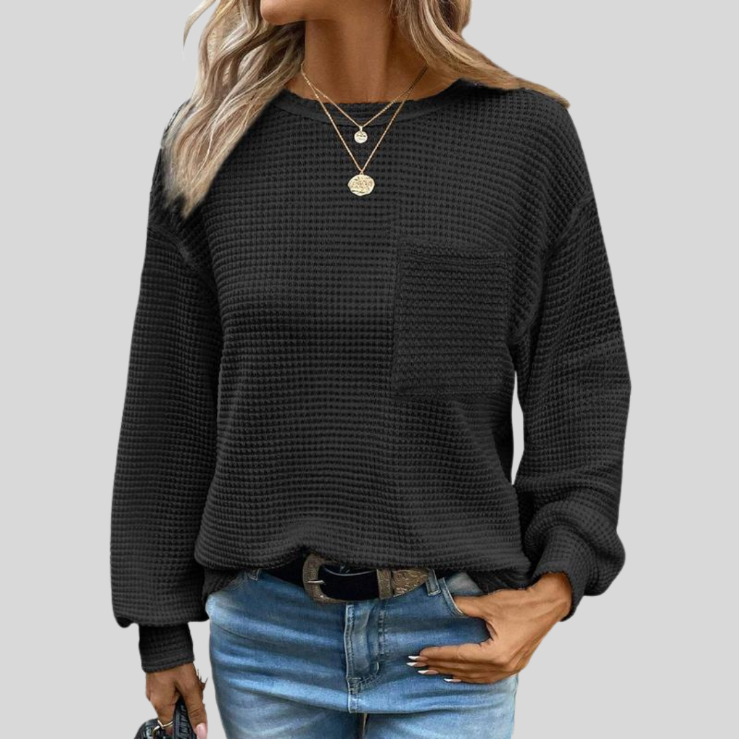 Liora - Cozy Oversized Long Sleeve Blouse