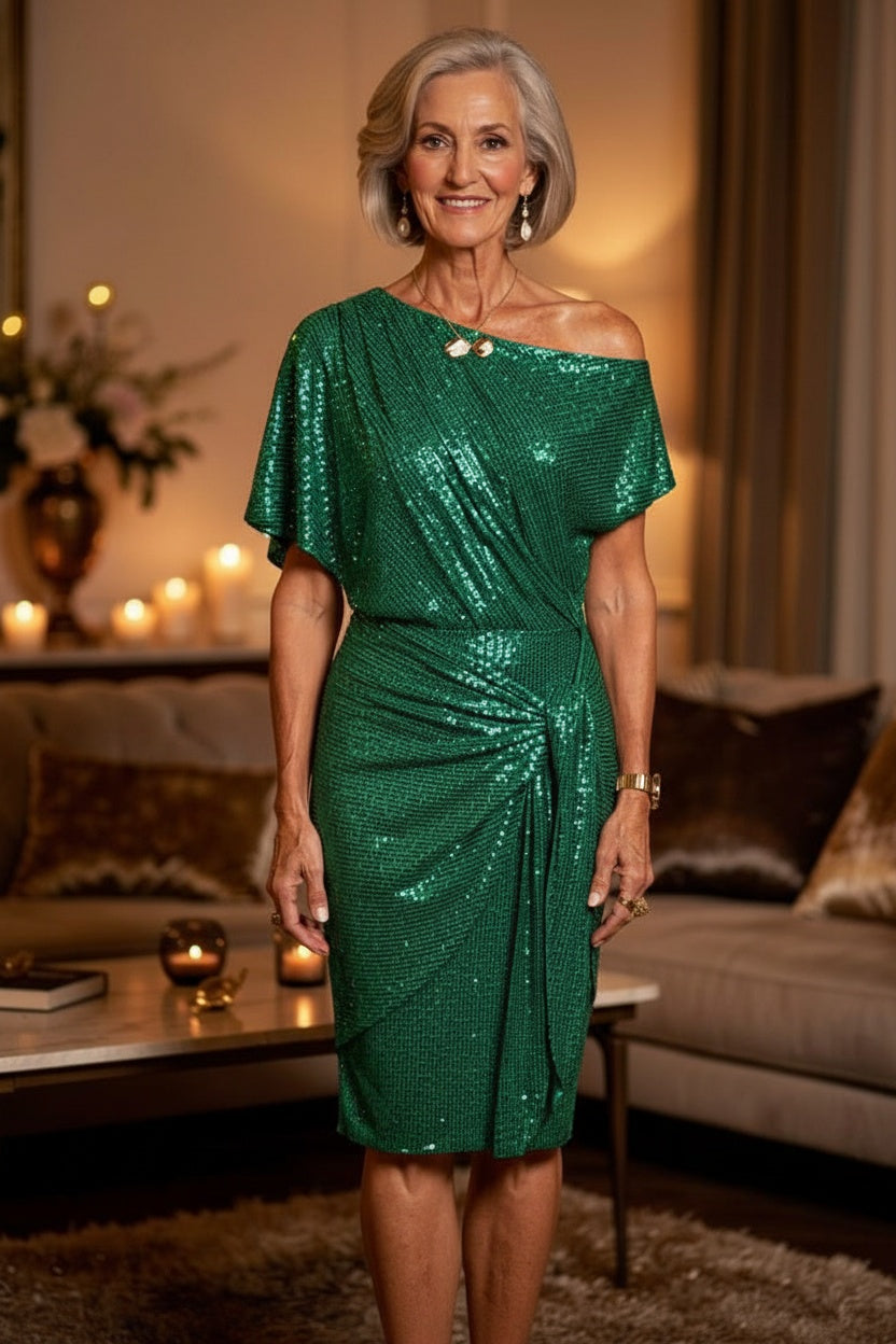 AURELIA - Elegant Sequined Off-Shoulder Dress