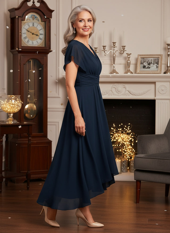 Christina - Elegant V-Neck A-Line Dress