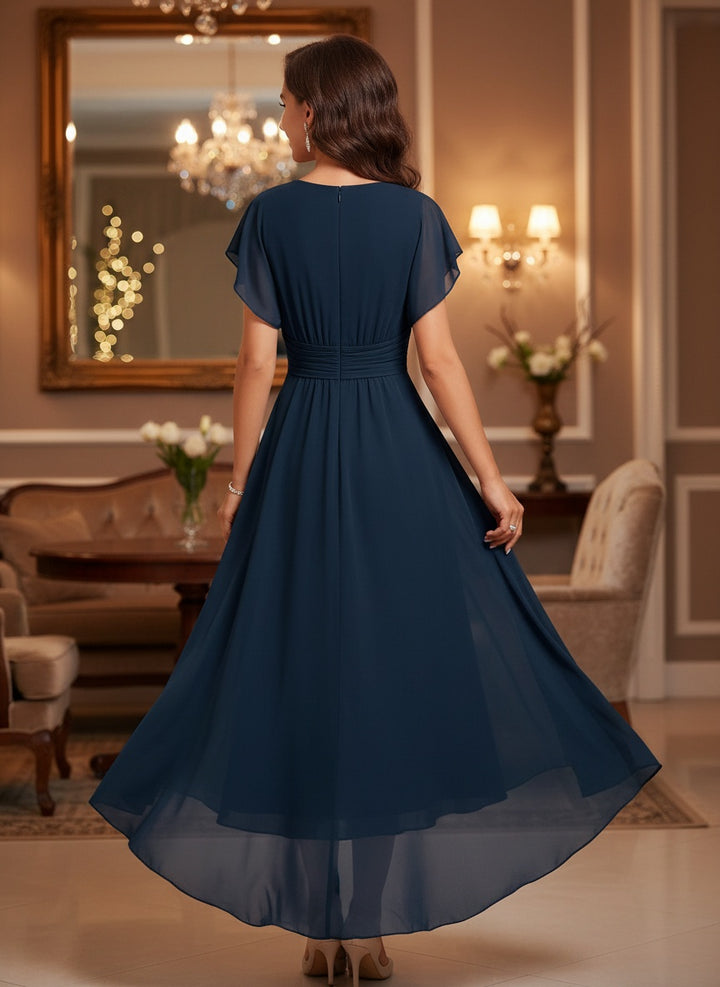 Christina - Elegant V-Neck A-Line Dress