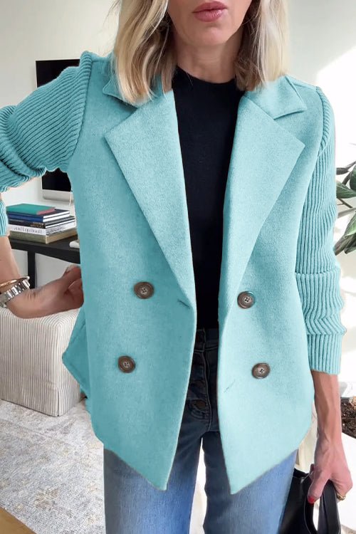 Amora - Elegant Blazer with Knitted Sleeves