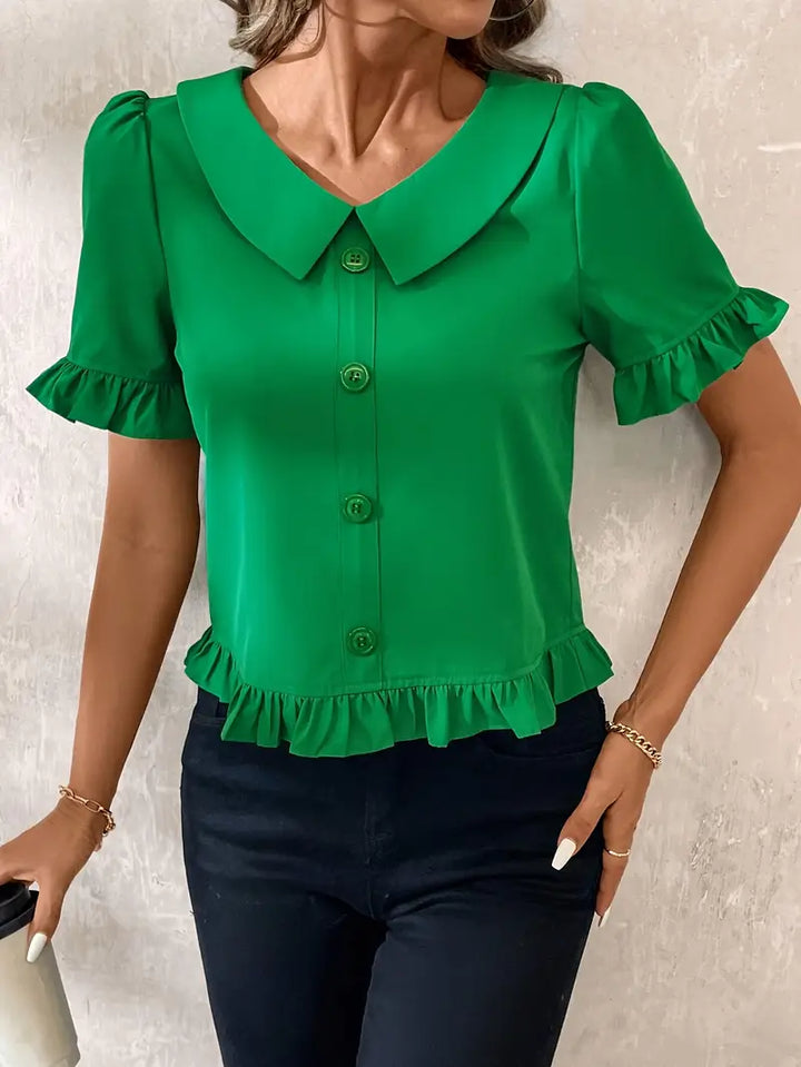 Fiona - Elegant Short Sleeve Blouse
