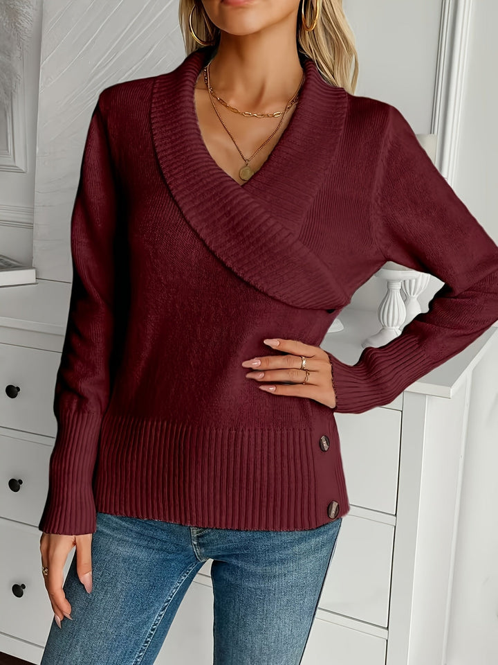 Shellie - Elegant Sweater with Buttons