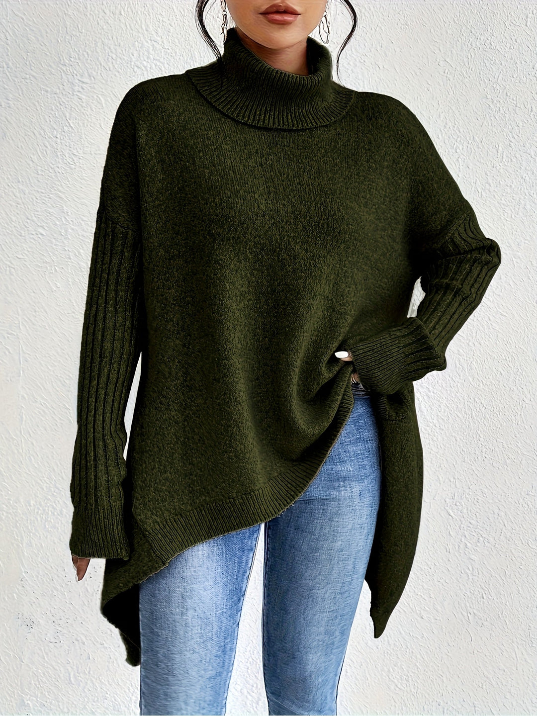 Tahlia - Casual Long Sleeve High Neck Sweater