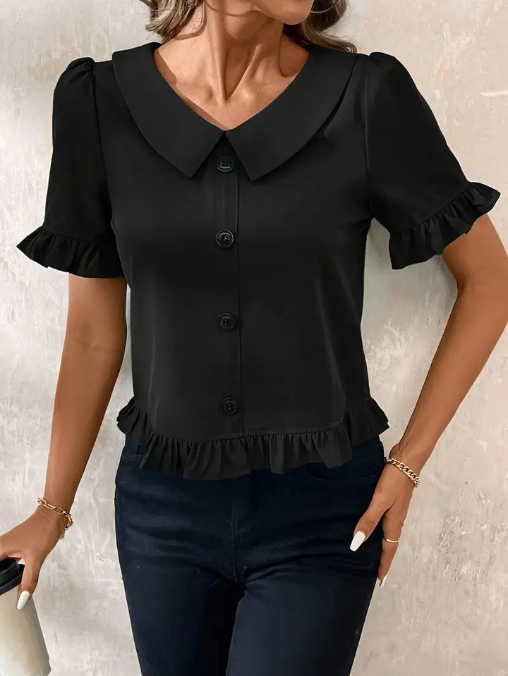 Fiona - Elegant Short Sleeve Blouse