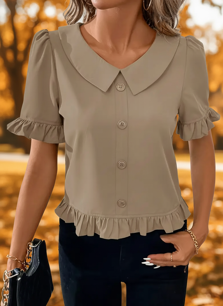 Fiona - Elegant Short Sleeve Blouse