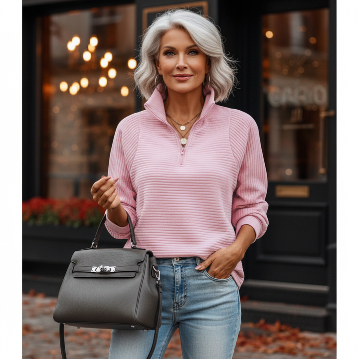 Suzanne - Half-Zip Detailed Pullover