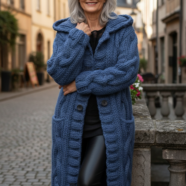 Karina - Elegant Cosy Coat With Tummy Coverage