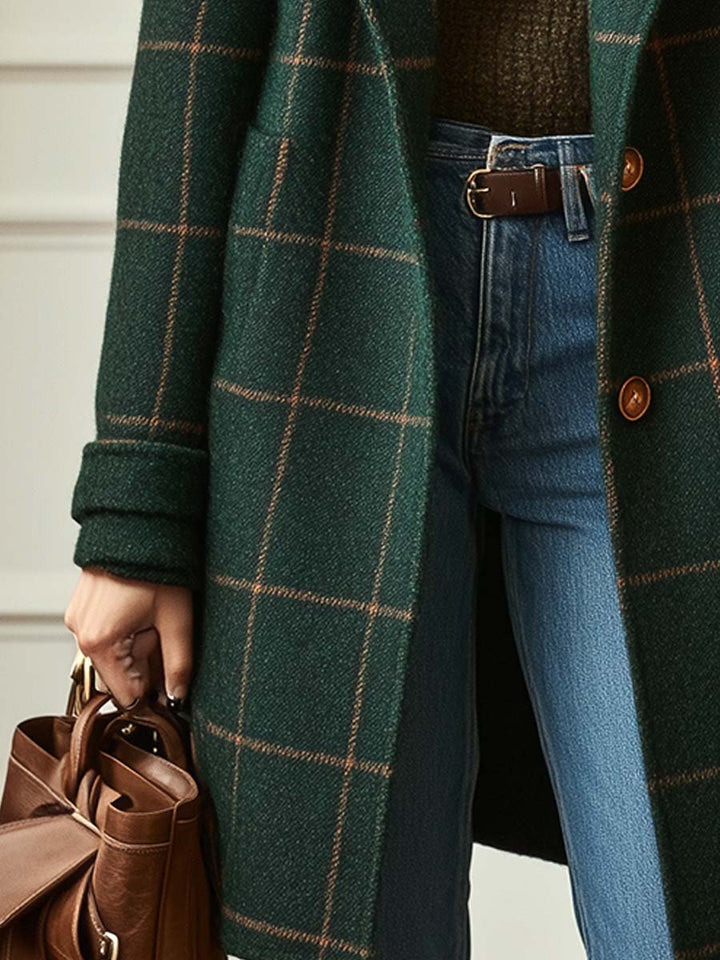 Catherine -Elegant Plaid Coat